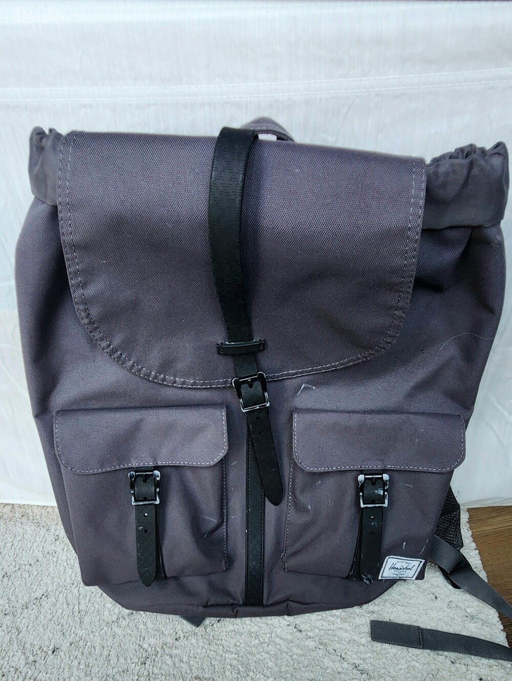 Men's Gray Hershel Roll-Top Backpack